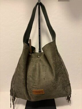 New Wrangler Fringe Floral Tooled Hobo Bag, Brown, NWT